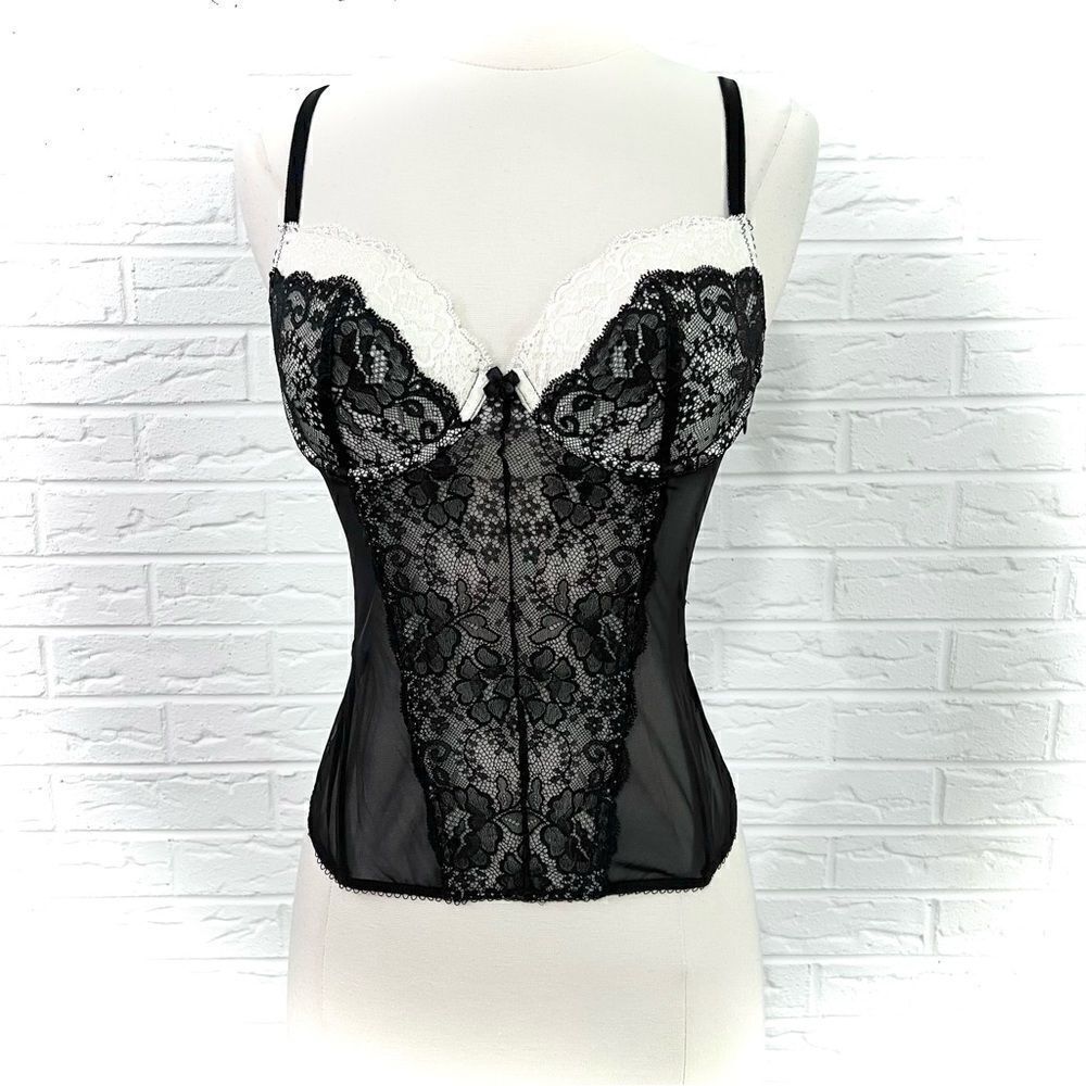 NWT VINTAGE Victoria’s Secret Lace Corset Top Bustier Size 34C